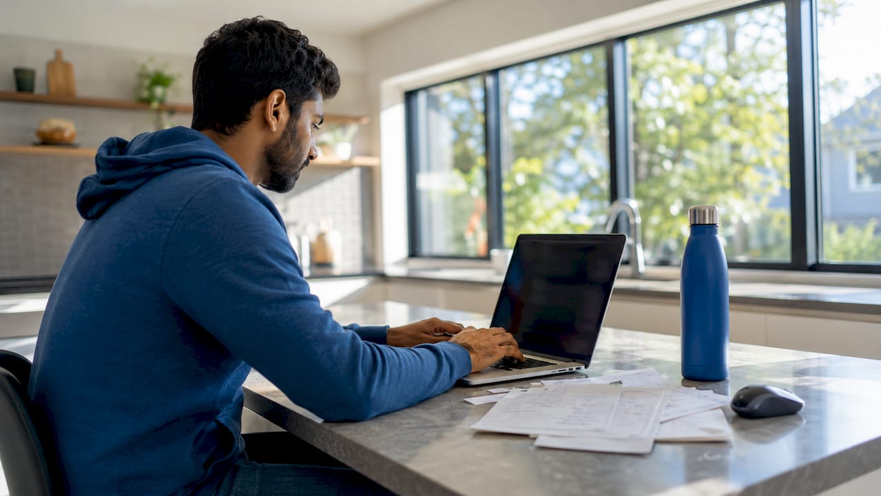 Developer implementing TypeScript LLM tracing at home desk