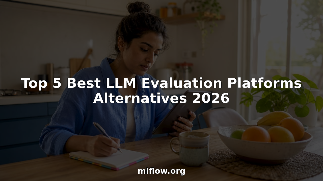 Woman working on LLM evaluation at tech desk