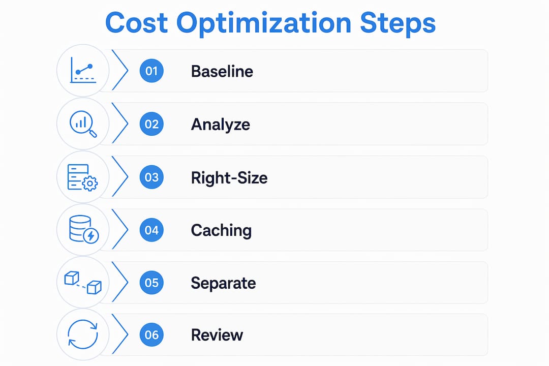 Infographic of AI infrastructure cost optimization steps