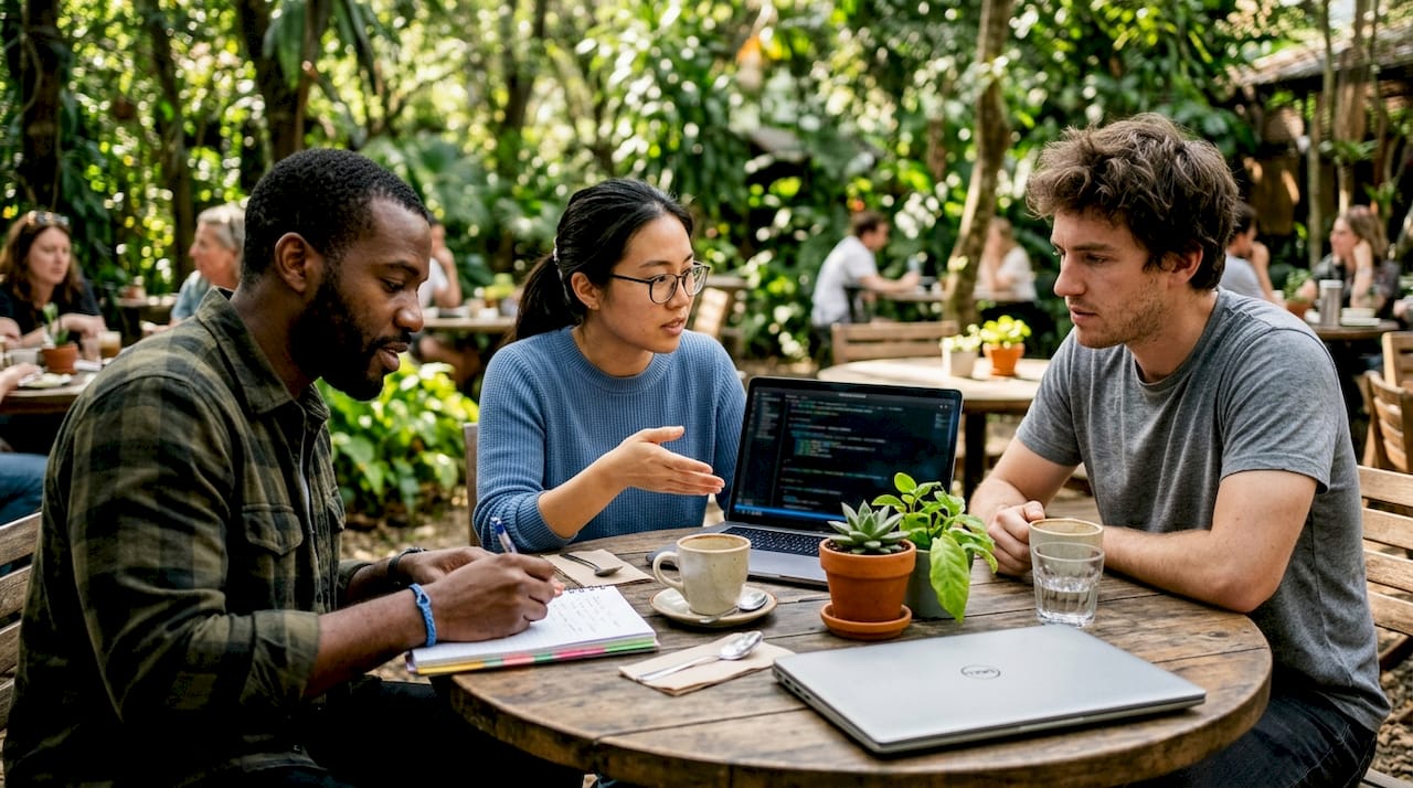 Diverse team collaborating on Kubernetes AI setup