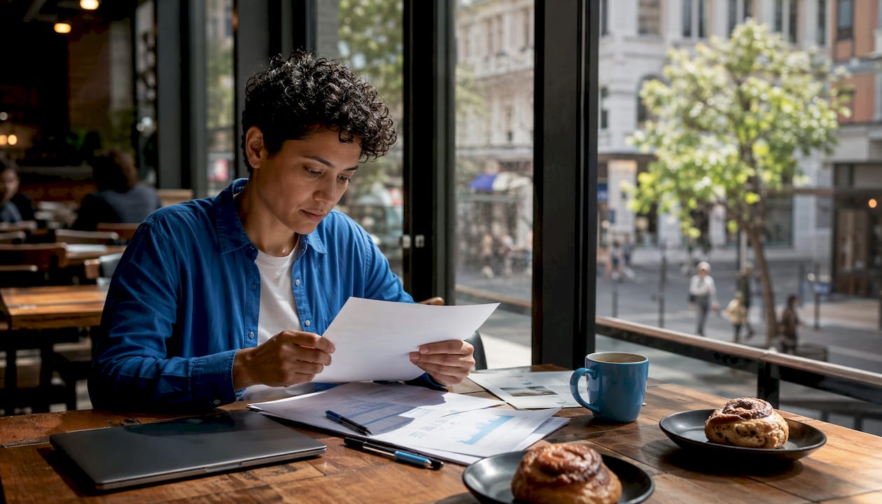 Data scientist reviewing evaluation dataset reports