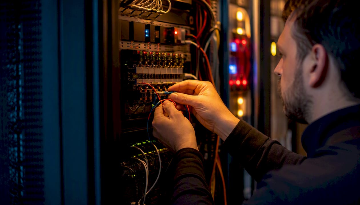 Hands wiring alert system in data center rack