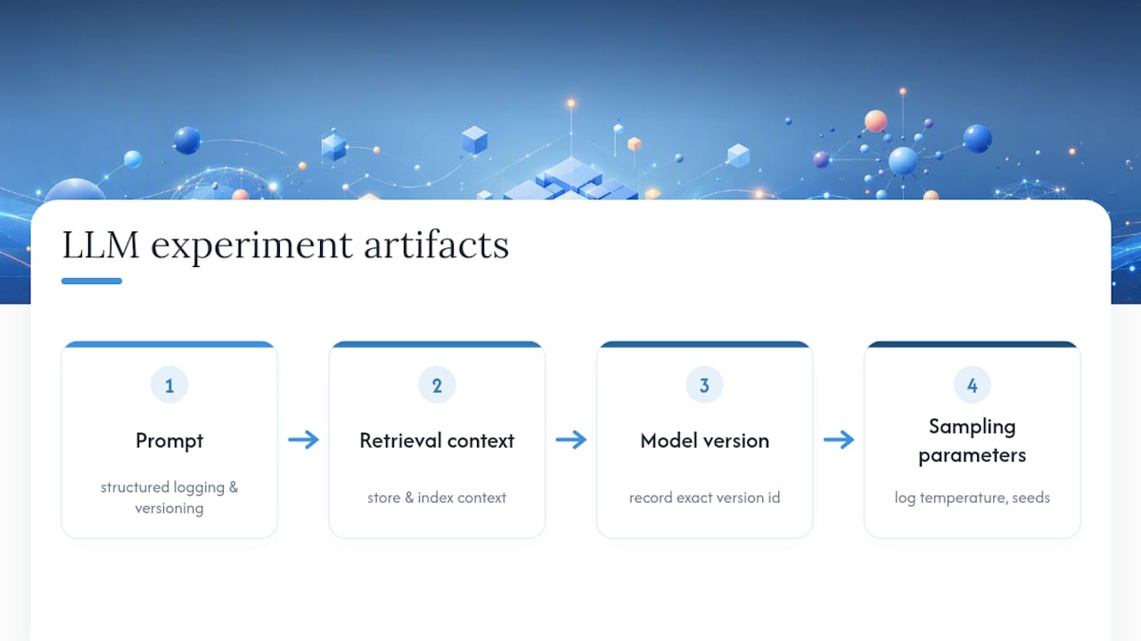 Diagram of LLM experiment tracking components