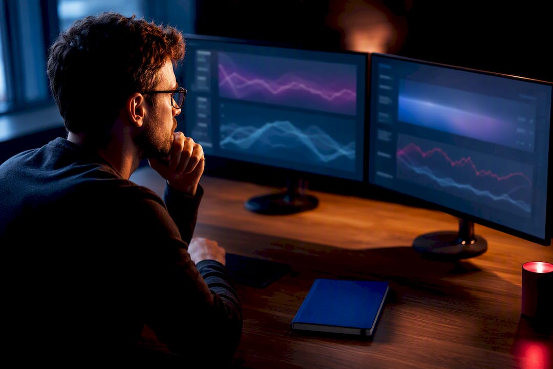 Engineer reviewing semantic evaluation metric traces