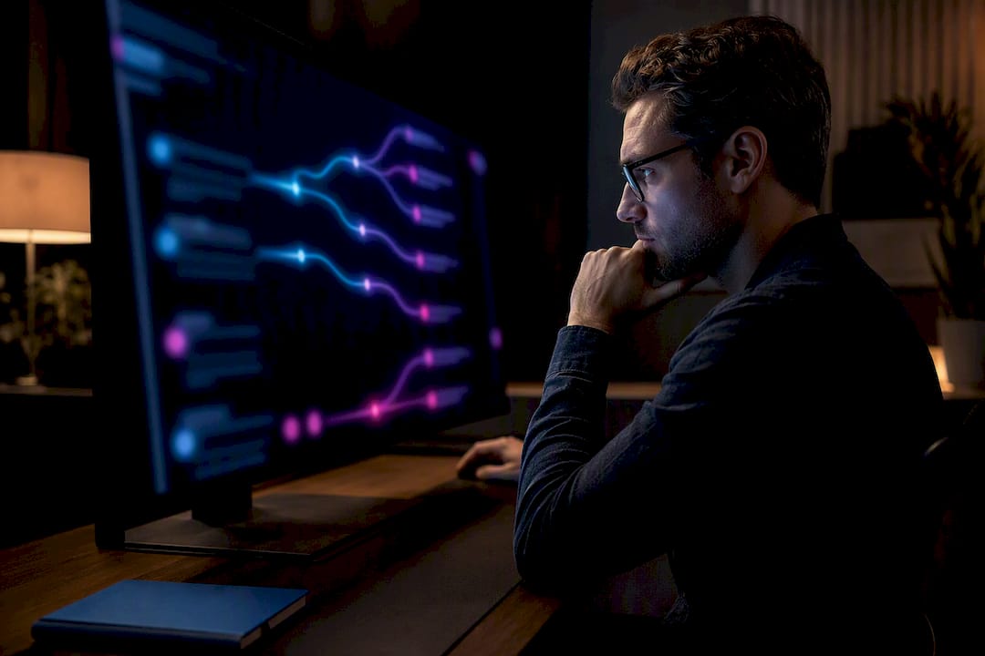 Engineer examining queue trace propagation