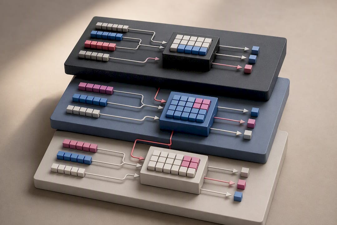 Three layered LLM cache strategy illustration
