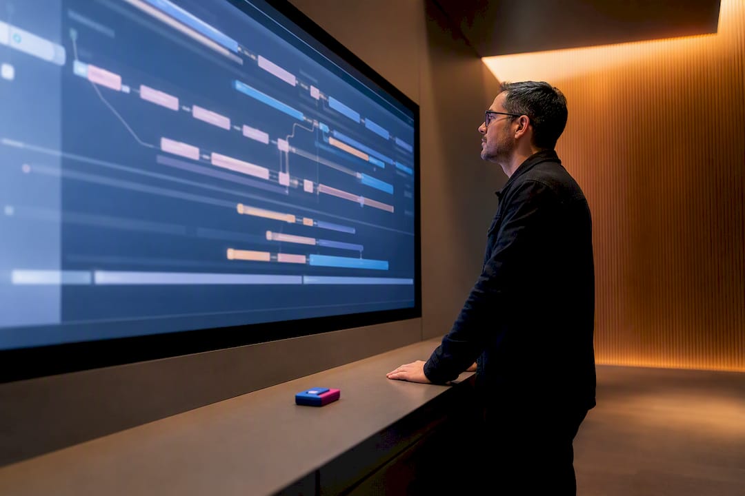 Engineer reviewing distributed agent trace