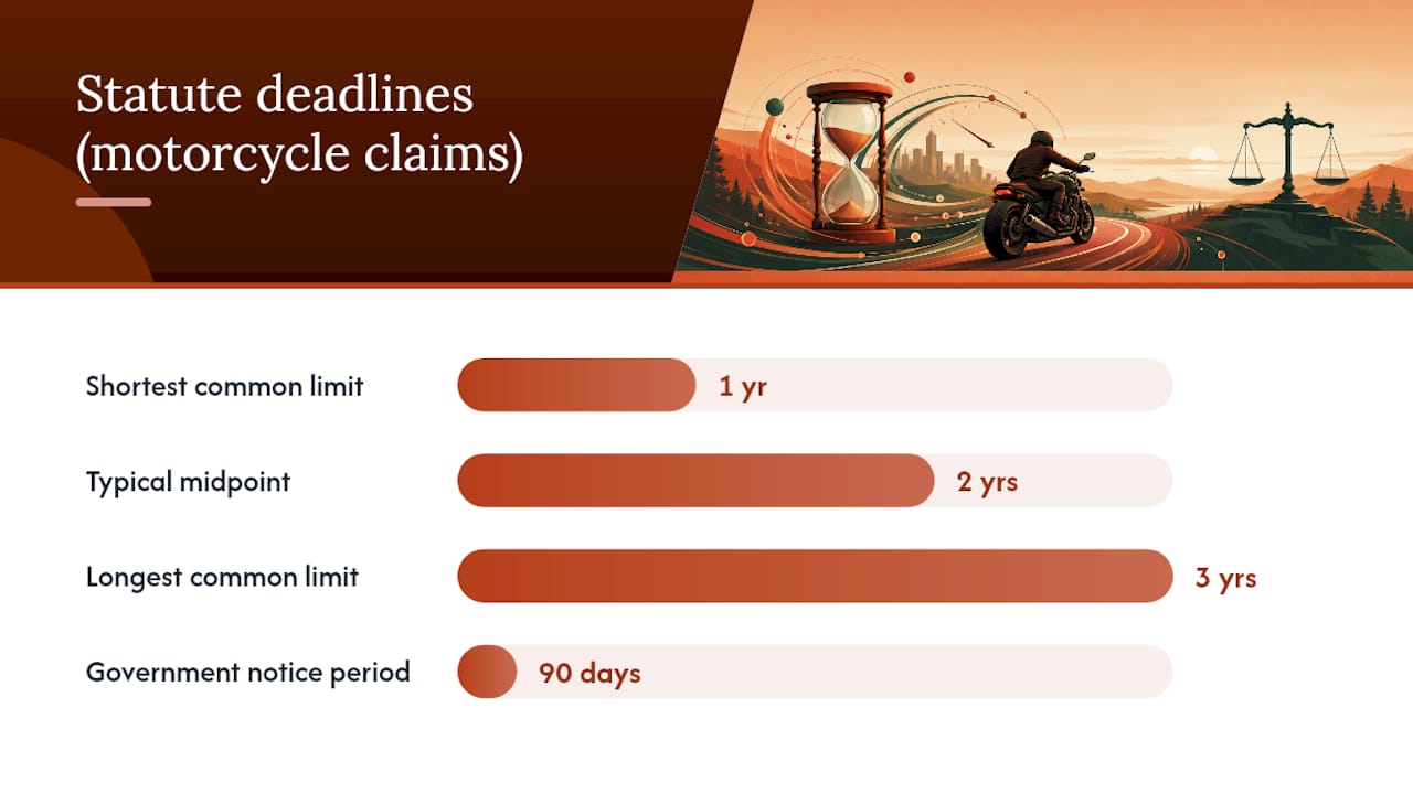 Diagram of statute of limitations deadlines by state