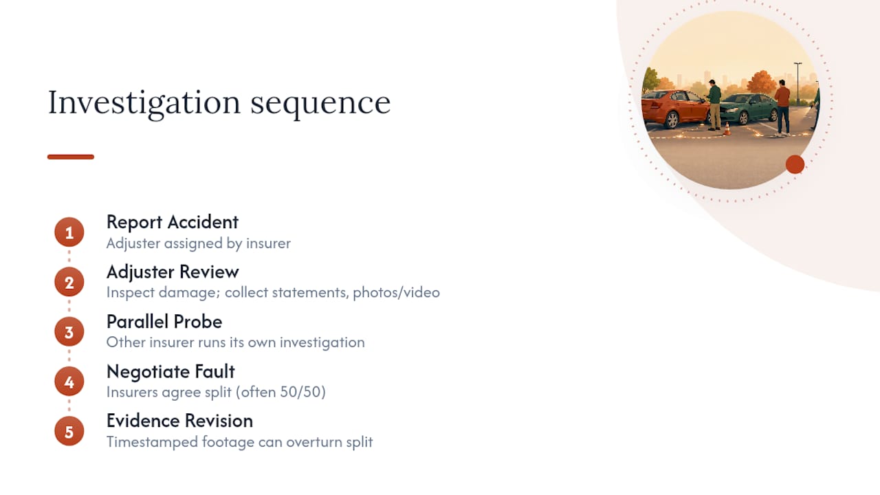 Insurance investigation and fault review process