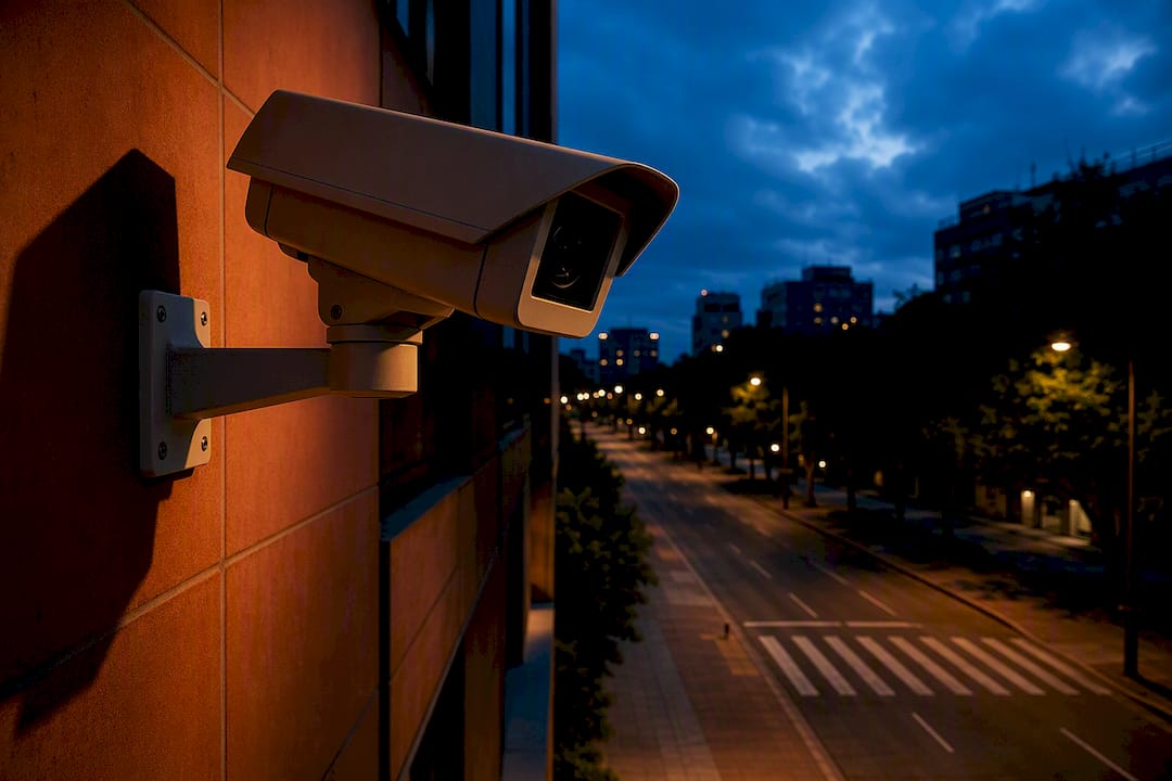 Security camera overlooking roadway evidence