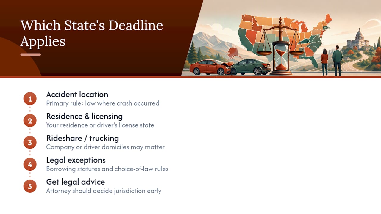 Factors determining applicable state deadline