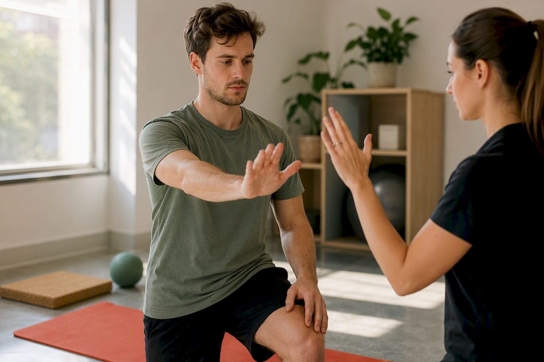 Patient completing post-concussion rehabilitation