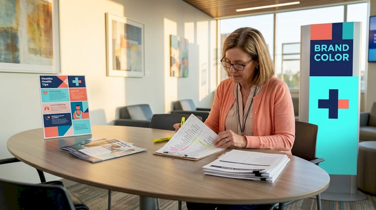 Coordinator reviewing wellness supply checklist