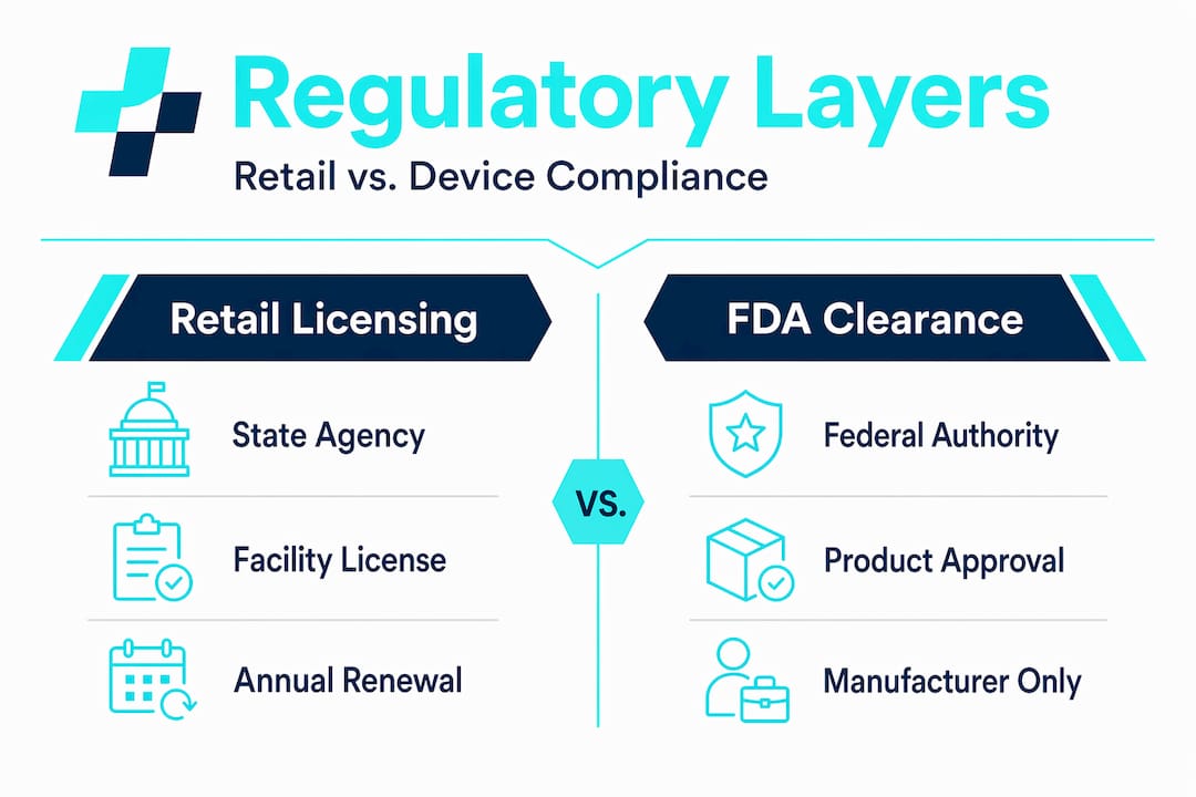 Infographic comparing retail vs device compliance