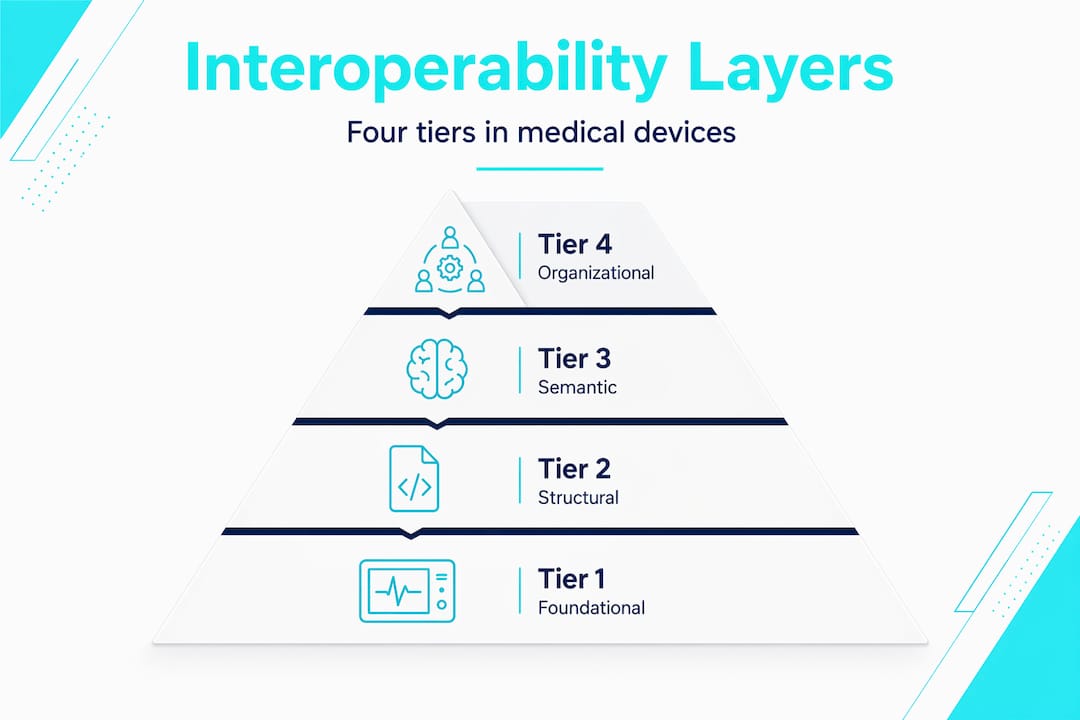 Pyramid diagram of interoperability four layers