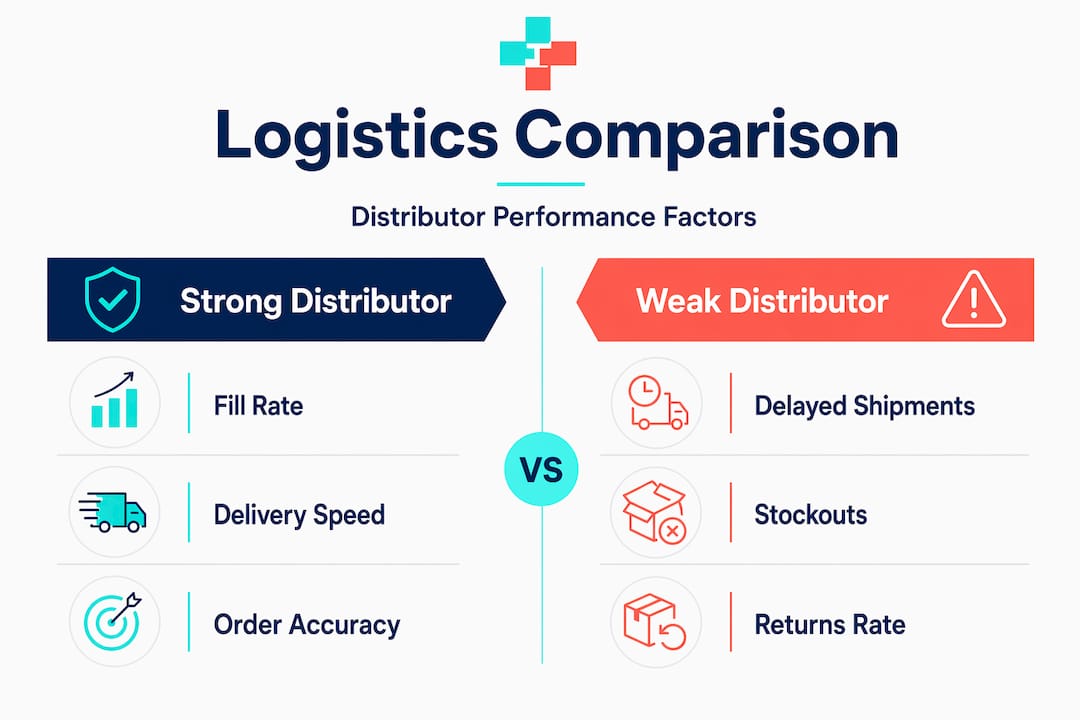Infographic comparing strong vs weak distributors