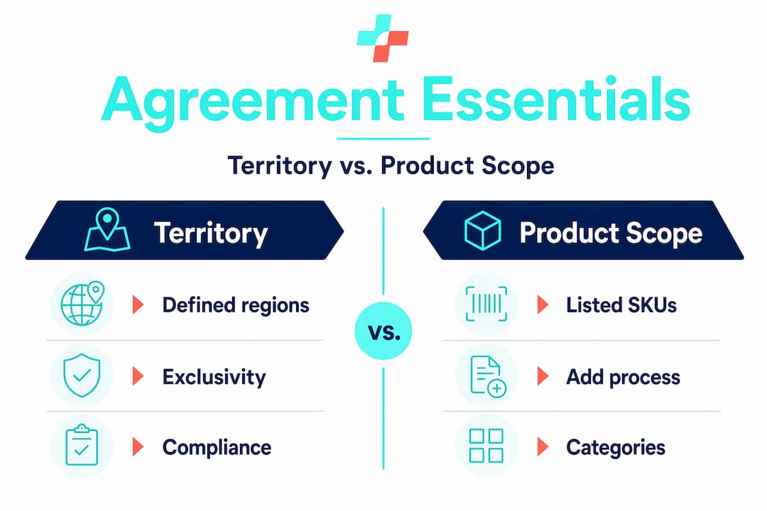 Infographic comparing territory and product scope