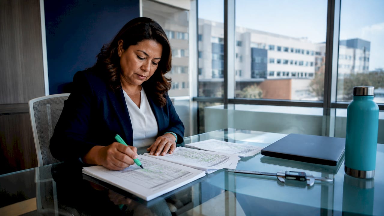 Procurement officer reviewing pricing tiers