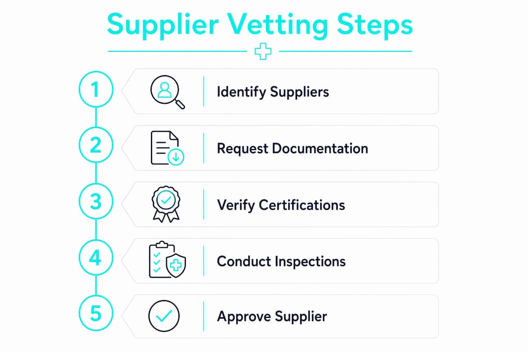 Infographic outlining supplier vetting steps
