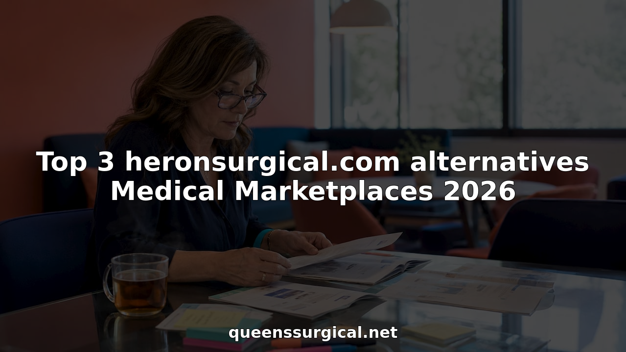 Procurement manager reviewing medical marketplace catalogs