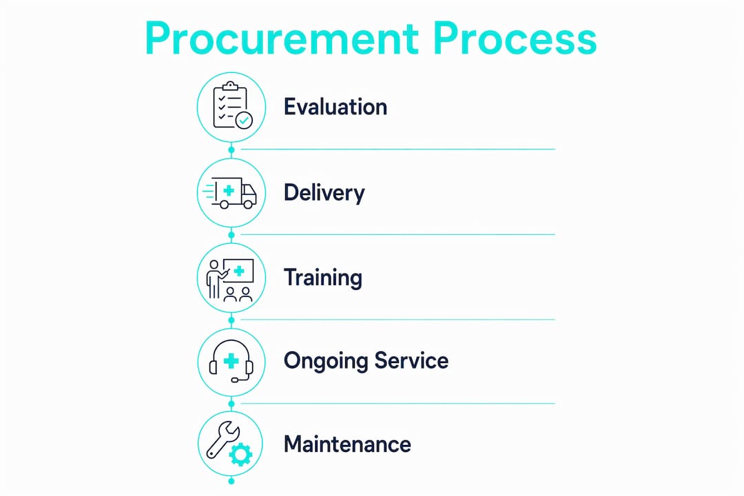 Infographic illustrating procurement stages