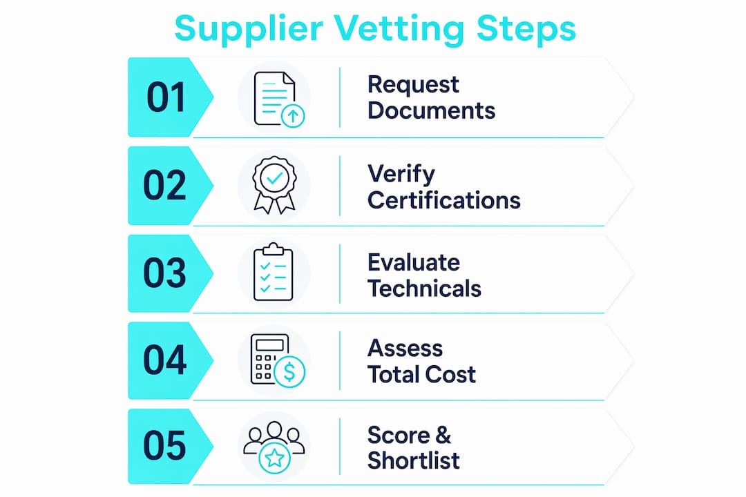Infographic outlining supplier vetting steps