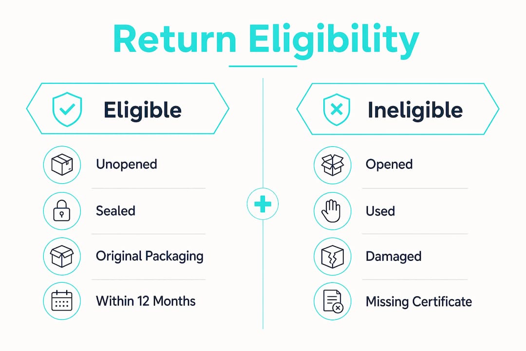 Infographic showing eligible versus ineligible returns
