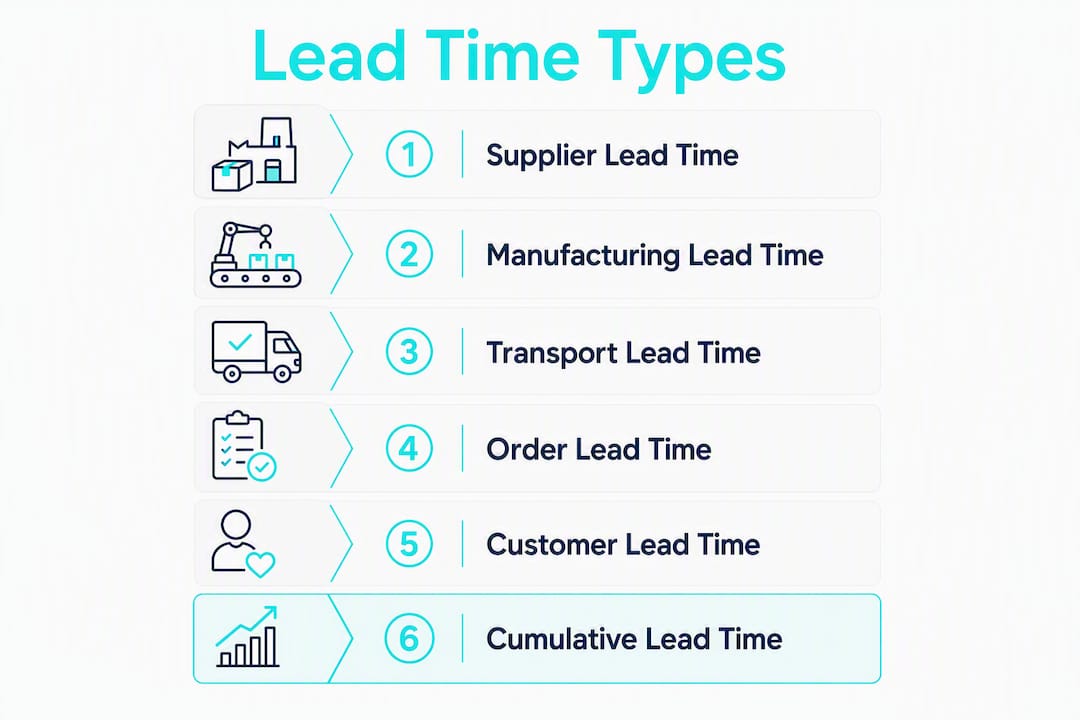 Infographic showing types of supply chain lead times