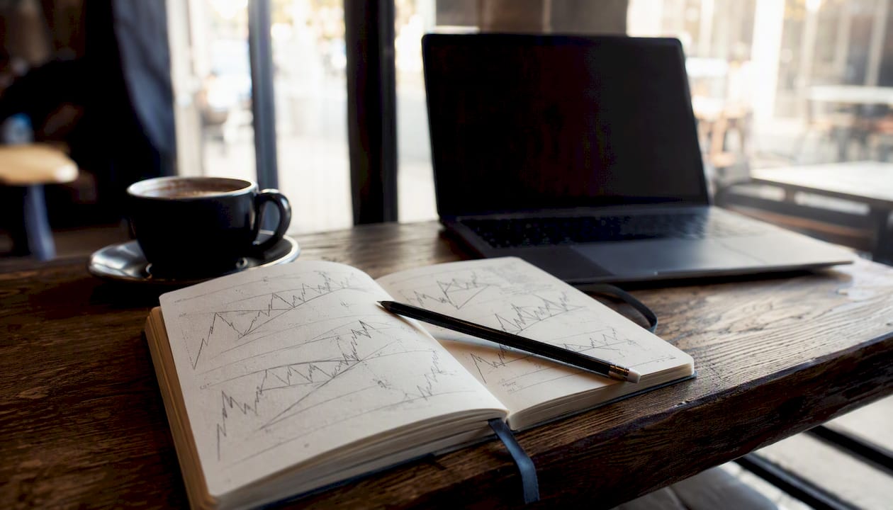 Hand-drawn wedge and triangle patterns on paper
