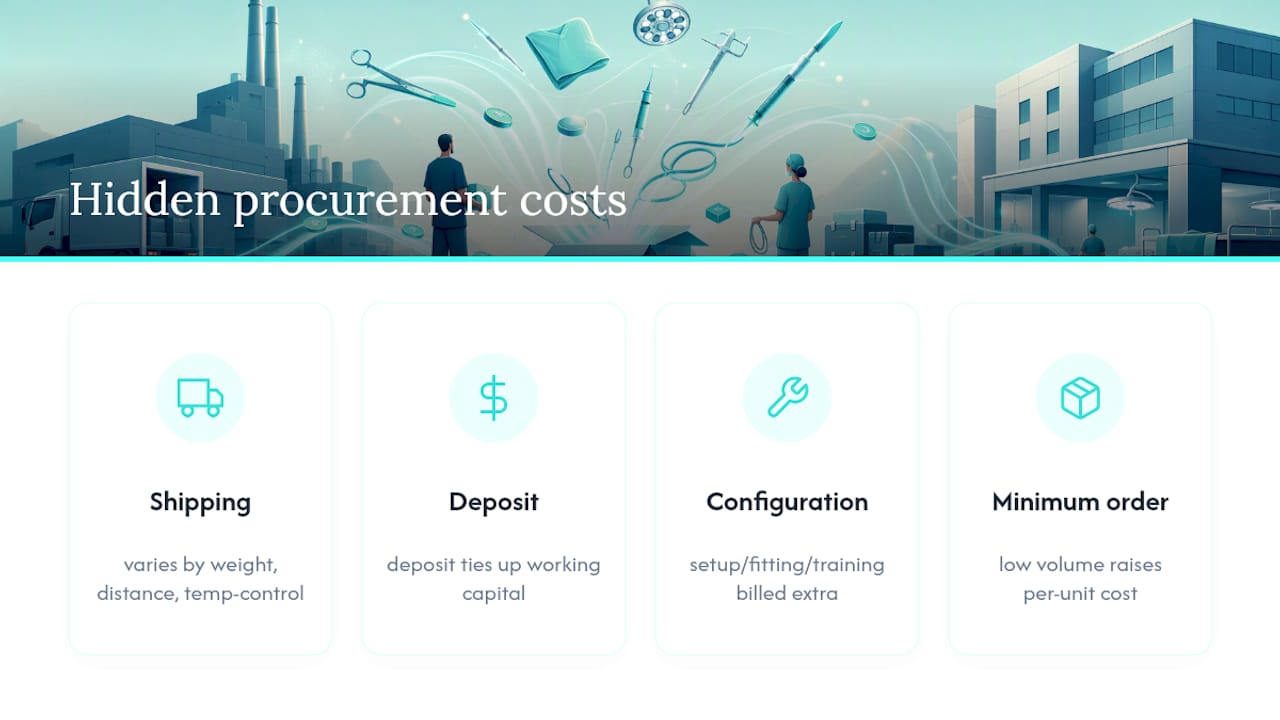 Diagram of hidden costs in surgical supply buying