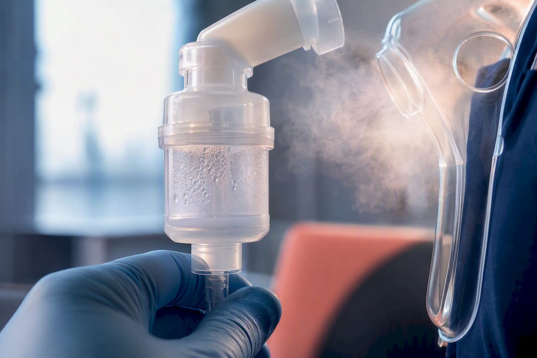 Nebulizer medication reservoir producing aerosol mist