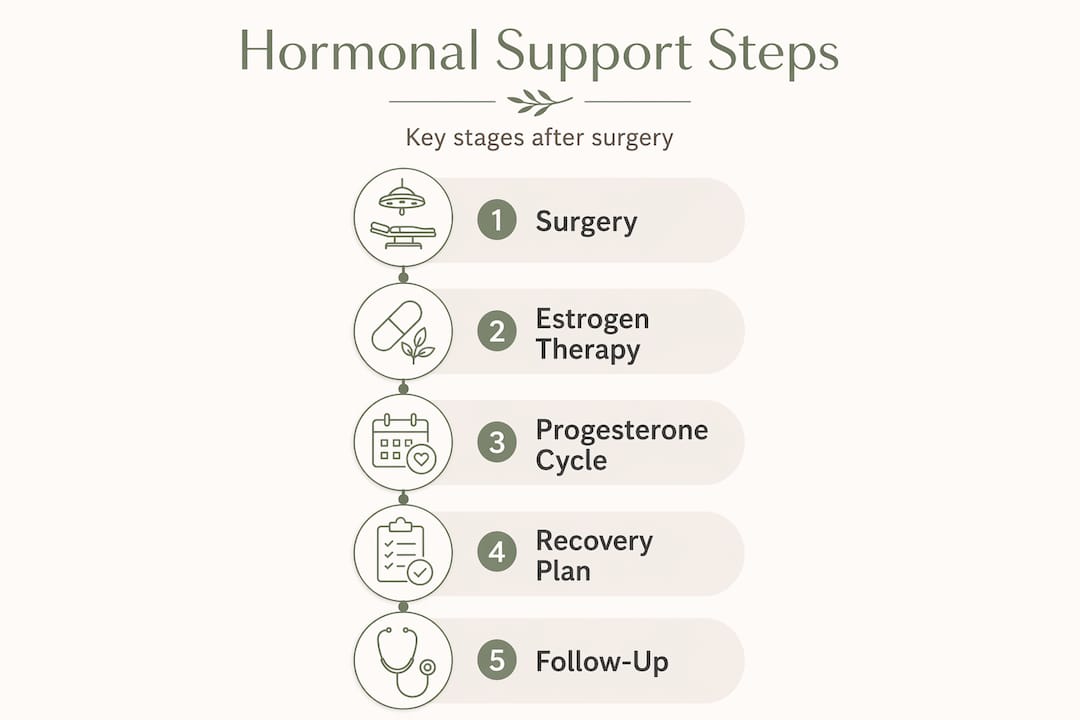Infographic visualizing post-surgical support steps