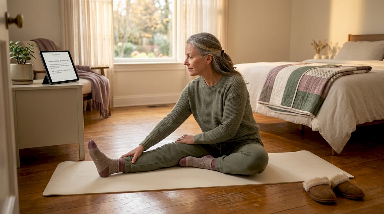 Woman practicing gentle movement for recovery