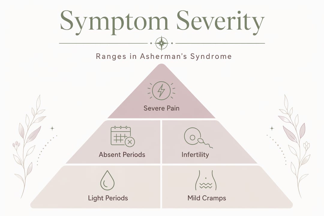 Infographic pyramid showing symptom severity levels