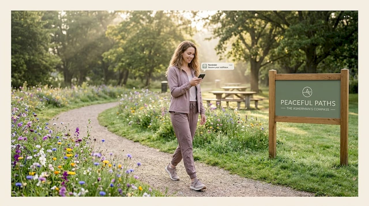 Woman gently walking for surgical recovery