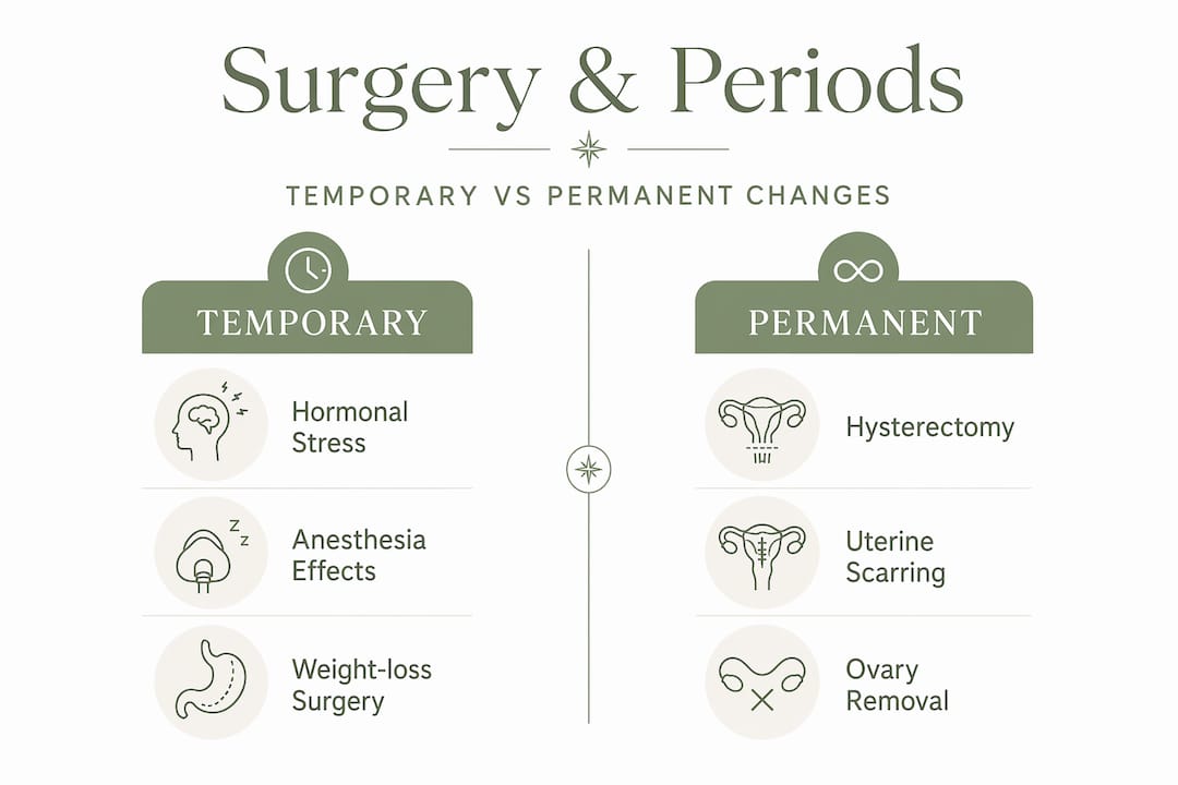 Infographic showing temporary versus permanent period changes