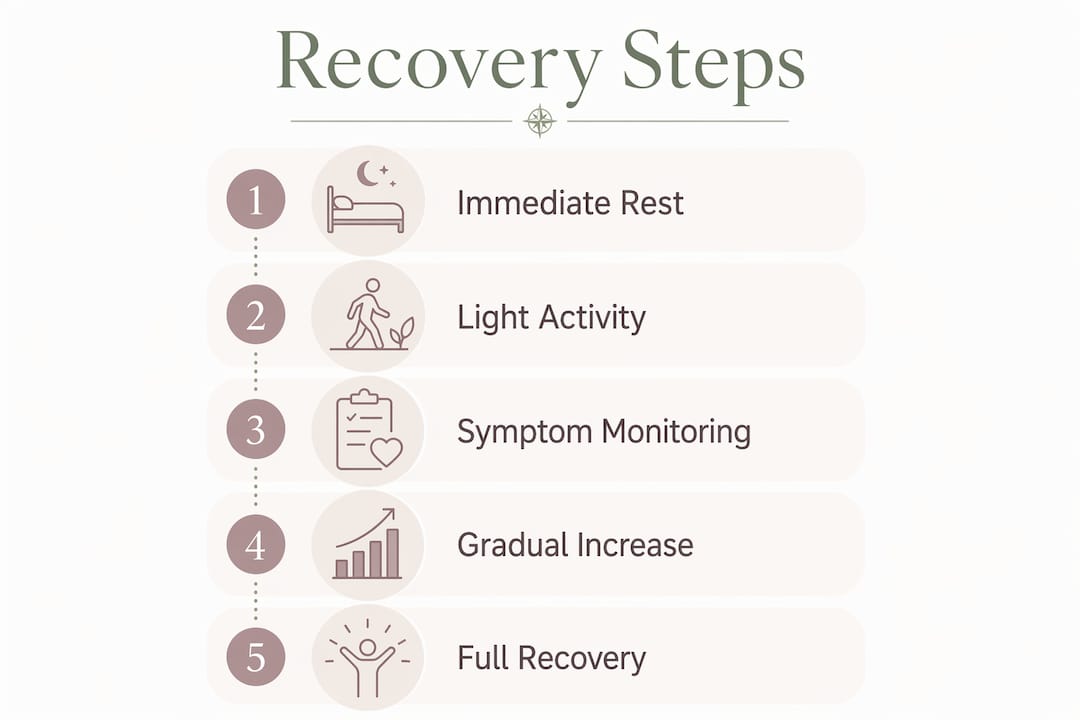 Infographic showing hysteroscopy recovery steps