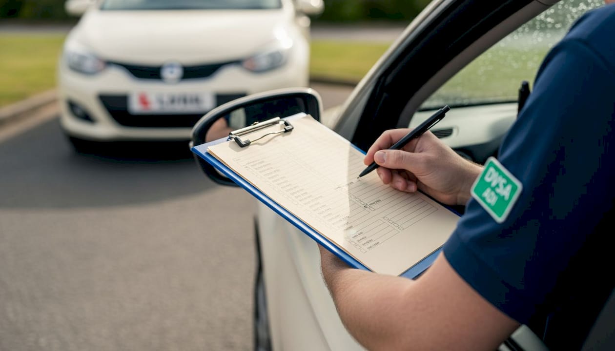Instructor holding ADI badge and checklist
