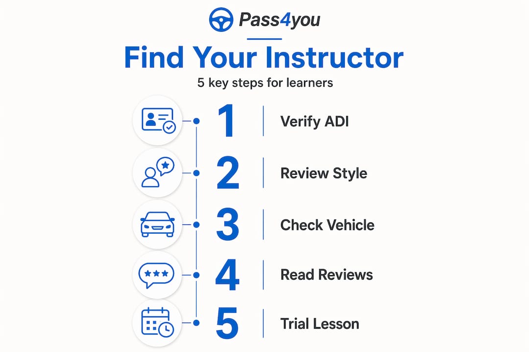 Infographic of five steps to choose instructor