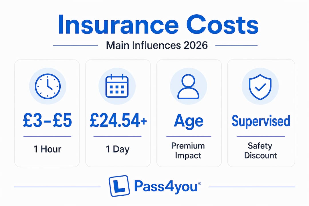 Infographic showing learner insurance cost factors