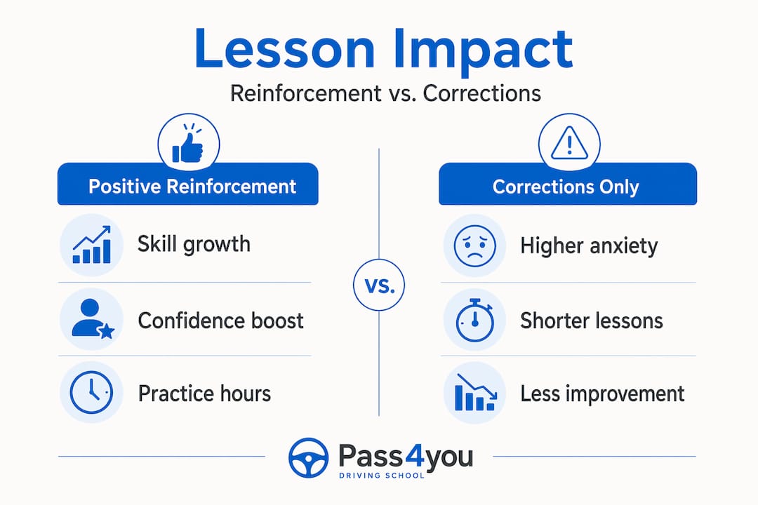 Comparison infographic: reinforcement vs corrections