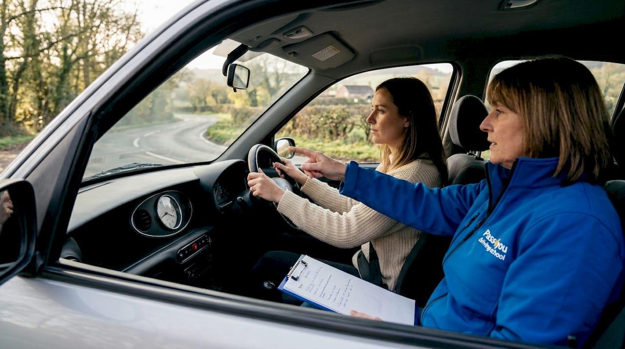 Driving instructor and learner demonstrating different teaching styles