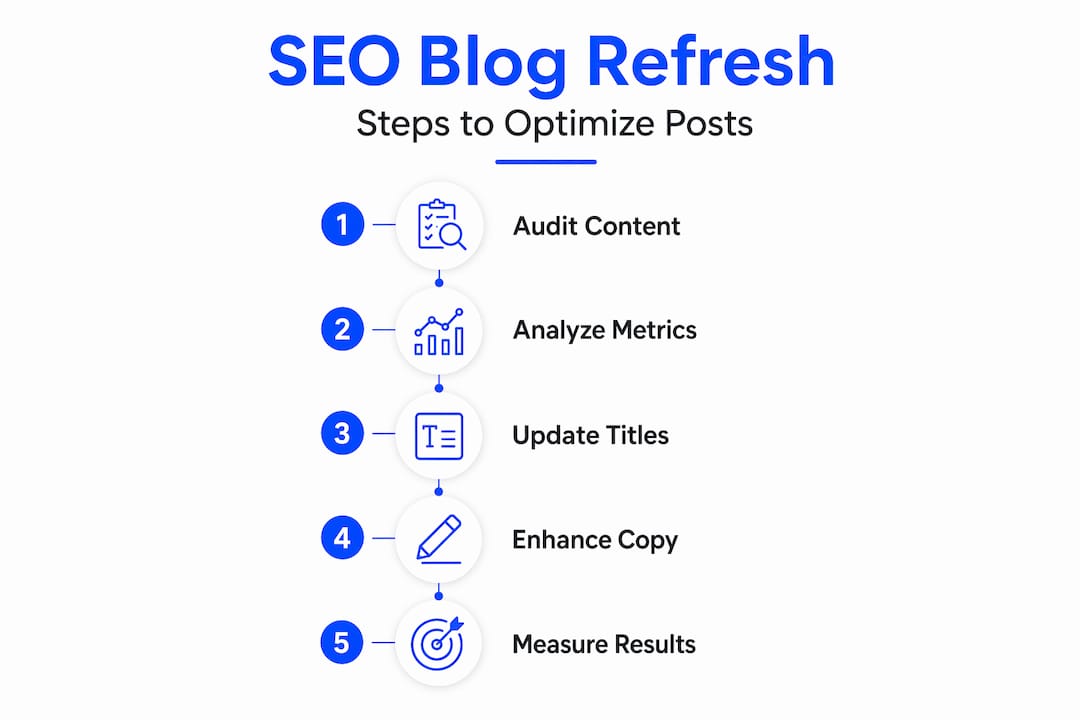 Infographic showing blog post SEO optimization steps