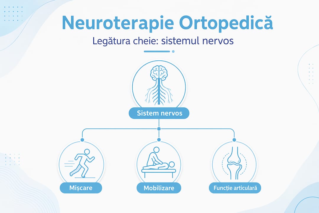 Infografic: structura și etapele neuroterapiei ortopedice