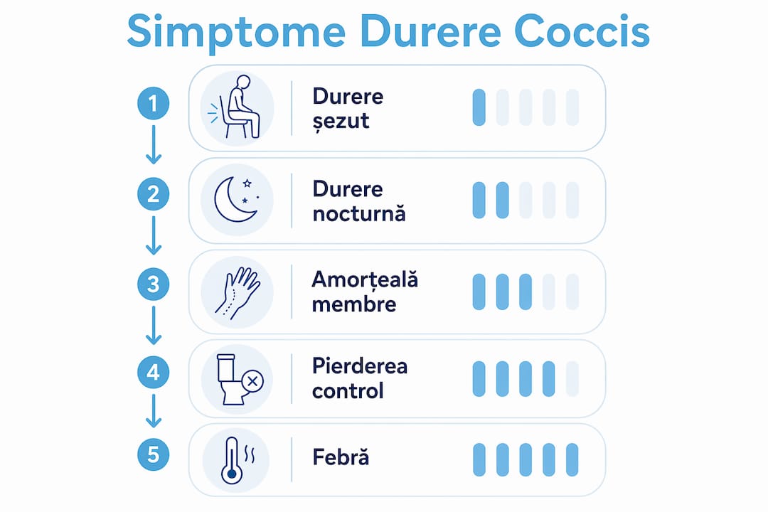 Infografic: cum recunoști simptomele și cât de severă poate fi durerea de coccis
