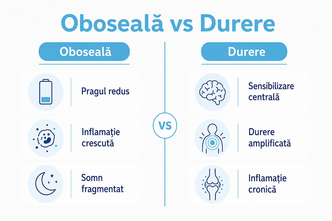 Infografic: diferențe și asemănări între efectele oboselii și ale durerii cronice