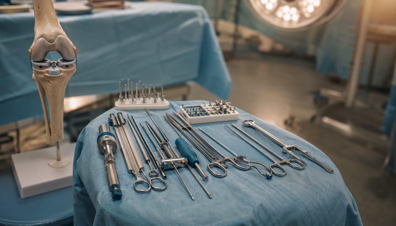 Instrumentar chirurgical utilizat în reconstrucția ligamentelor de la genunchi