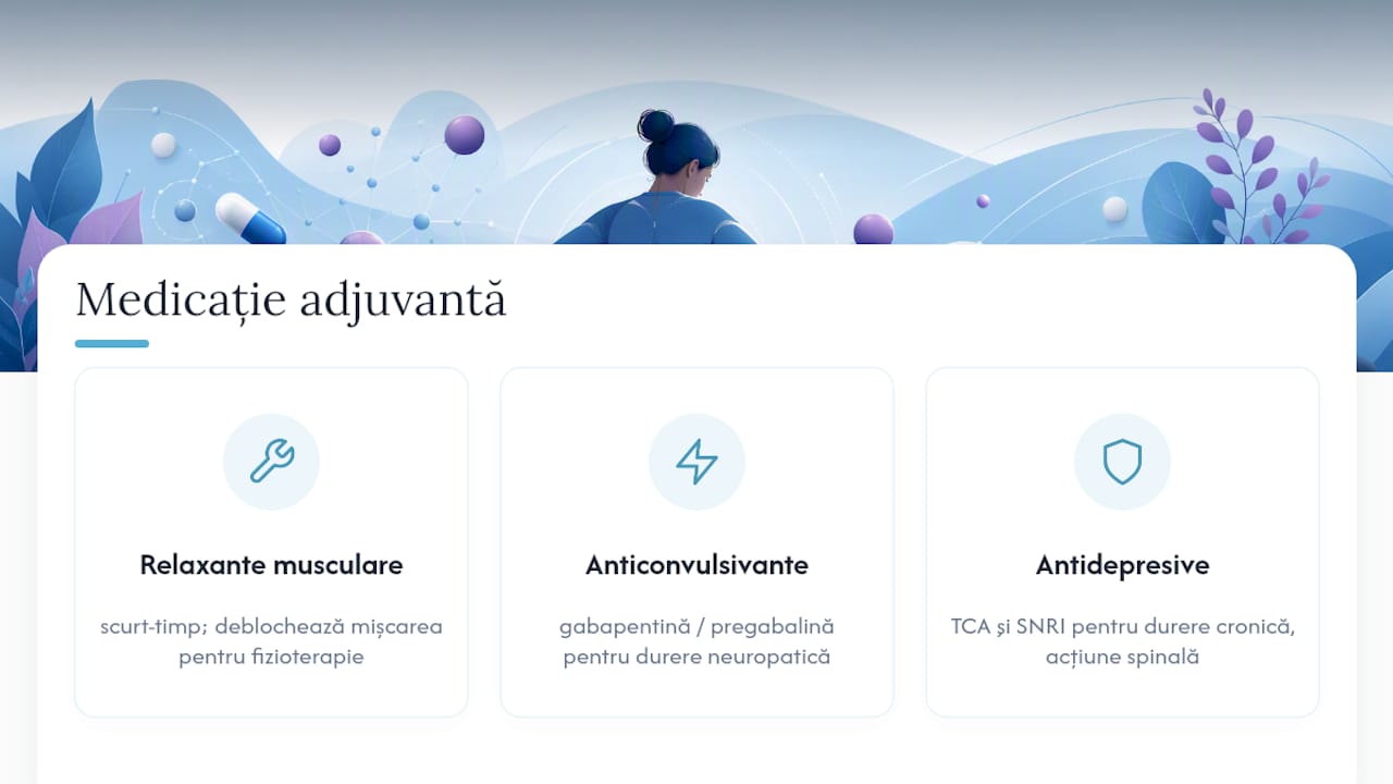 Medicamentele adjuvante și alternative în durerea sacroiliacă — overview diagram