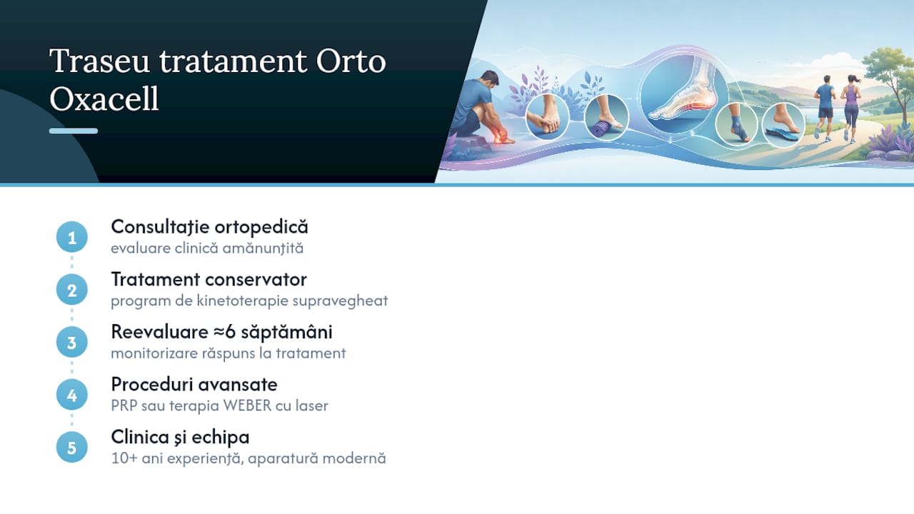 Ce oferă Orto Oxacell pentru pacienţii cu fasceită plantară — overview diagram