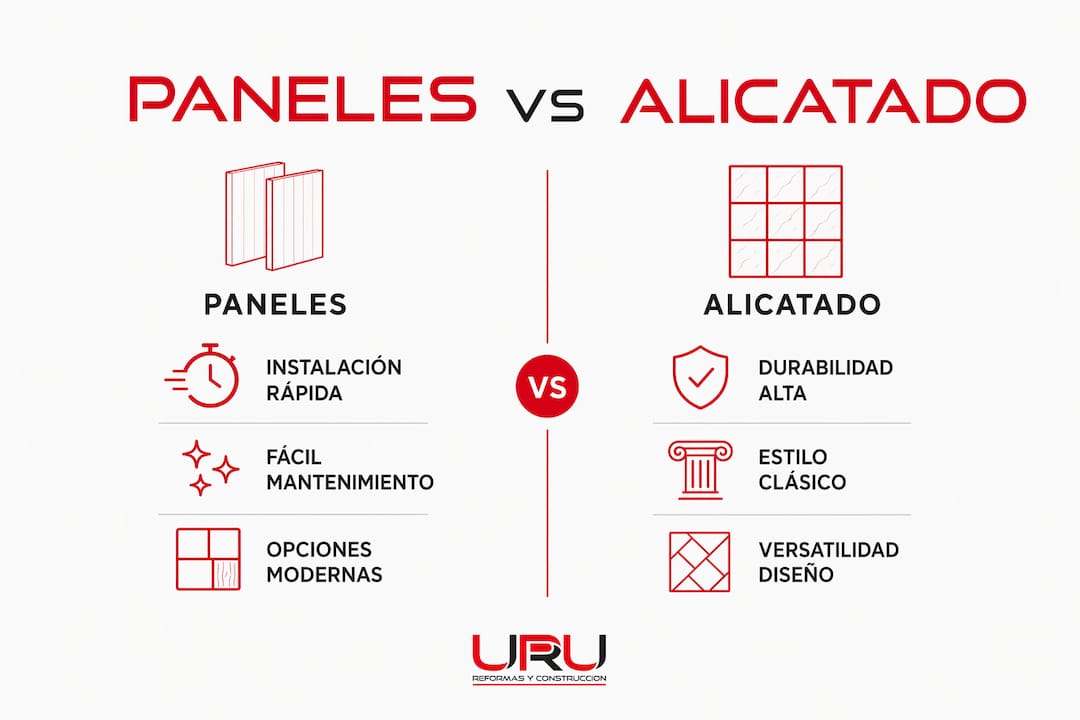 Comparativa visual: paneles decorativos vs. azulejos tradicionales para paredes